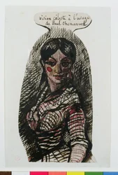 Tekening van Jeanne Duval met een inscriptie aan Paul Chenavard (1807-95)